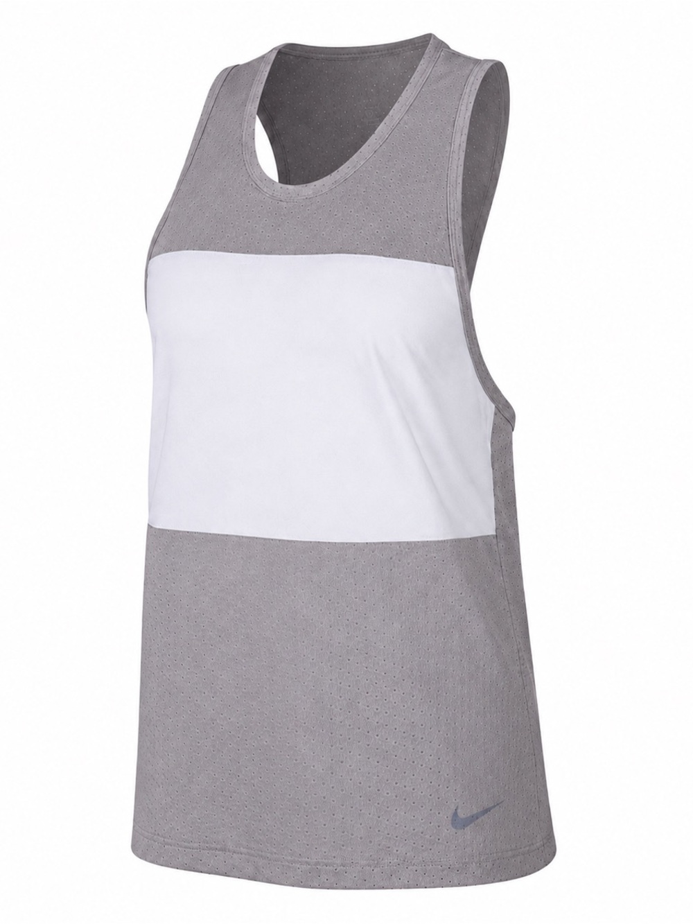 Nike DriFit Gray White Mesh Racerback Tank Top Size Medium